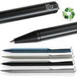 xavi pen van gerecycled aluminium blauwschrijvend