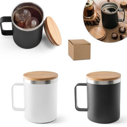 lauda. mok in 90% gerecycled rvs met bamboe deksel