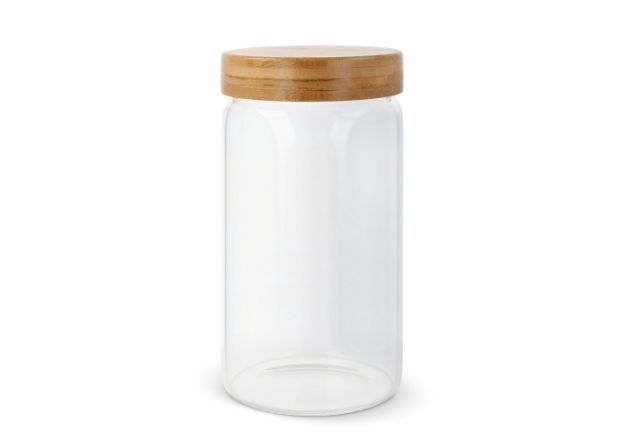 canister glas en bamboe 1200 ml
