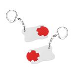 winkelwagenmuntje 1€ in houder met tandvorm