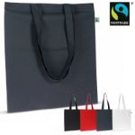 fairtrade katoenen tas gekleurd lang 38 x 42 cm