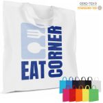 schoudertas oeko-tex gekleurd 140g/m2 38 x 42 cm