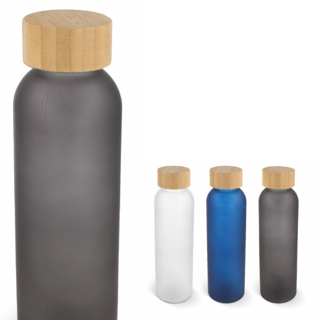 waterfles glas en bamboe 500 ml