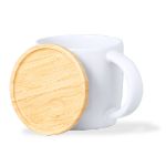keramische mok met bamboe deksel zenara 350 ml