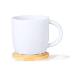 keramische mok met bamboe deksel zenara 350 ml