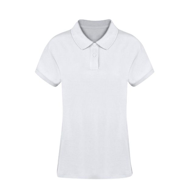 dames wit polo katoen 220 gr koupan s-xxl