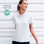 dames wit polo katoen 220 gr koupan s-xxl