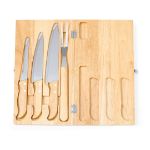 houten messenset en roestvrij staal bergin