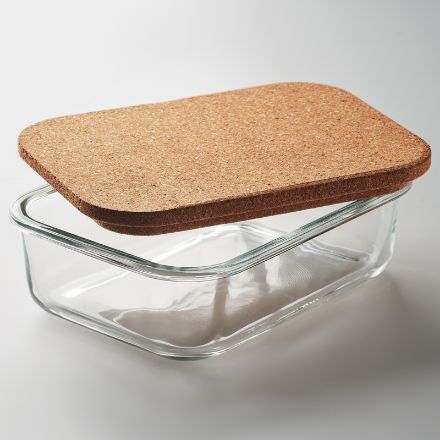 glazen lunchbox kurken deksel