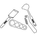 4-delige roestvrij stalen spaghetti set.