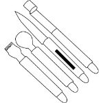 4-delige fruitmessen set van roestvrij staal.