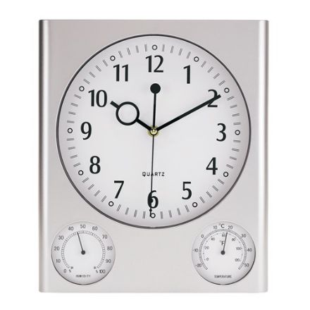 wandklok met ingebouwde hygrometer en thermometer
