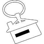 metalen sleutelhanger in-house in de vorm van een