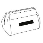 toilettas met metalen scharniersluiting.