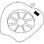 appelsnijder of appelboor van roestvrij staal.