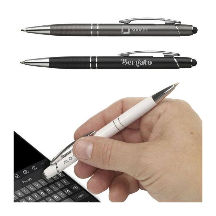 touch pen blauwschrijvend met aluminium houder