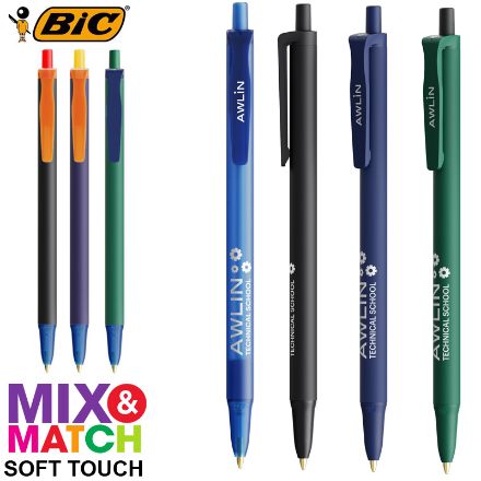 bic® clic stic softfeel balpen blauwe inkt