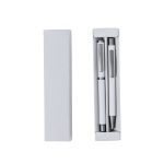 set balpen en rollerpen aluminium blauwschrijvend