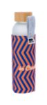 glazen drinkfles met vilten bedrukt etui 500 ml