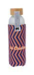 glazen drinkfles met vilten bedrukt etui 500 ml