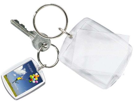 sleutelhanger om zelf papiertje in te leggen