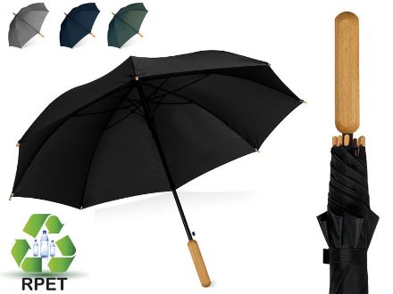 stok paraplu 25 inch r-pet recht handvat auto open