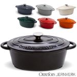 orrefors jernverk ovale geêmalleerde braadpan