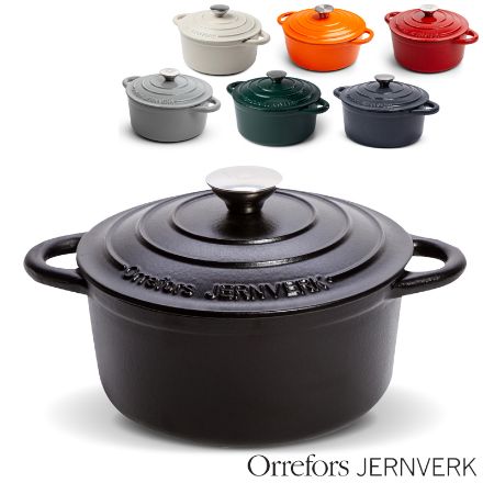 orrefor jernverk ovale geêmalleerde braadpan