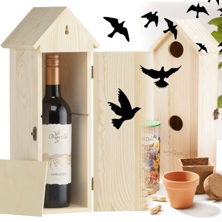 wijnkist en vogelhuisje in één
