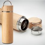 dubbelwandige thermosfles hout 480 ml