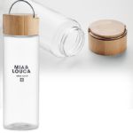 glazen fles 500 ml bamboe dop