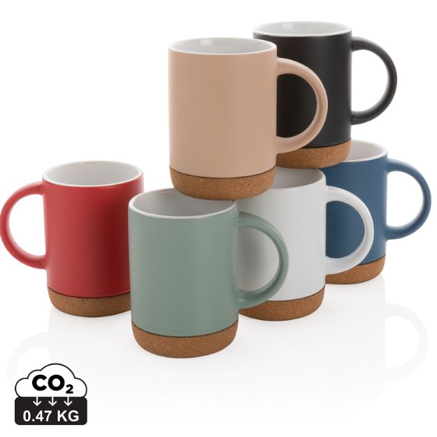 keramische mok met kurken bodem 280 ml