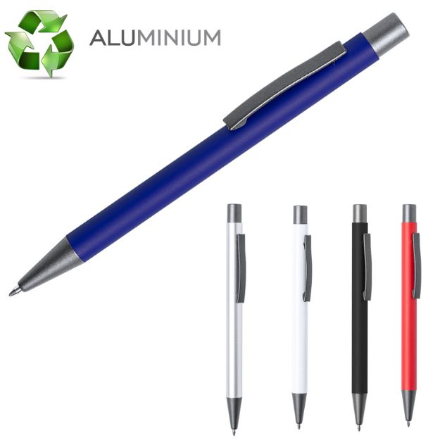 pen brincio recycled aluminium, blauwe inkt