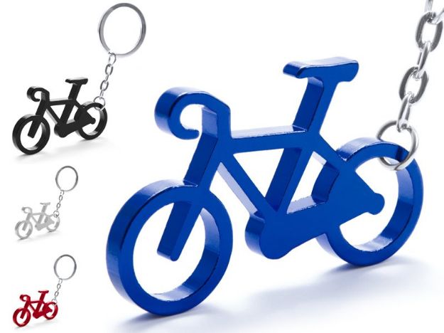 aluminium sleutelhanger in de vorm van een fiets