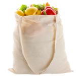 herbruikbare, katoenen winkeltas met lange hengsel