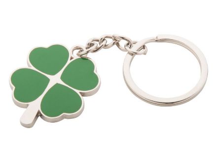 metalen klavertje vier sleutelhanger.