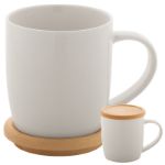 porseleinen mok met bamboe onderzetter 320 ml