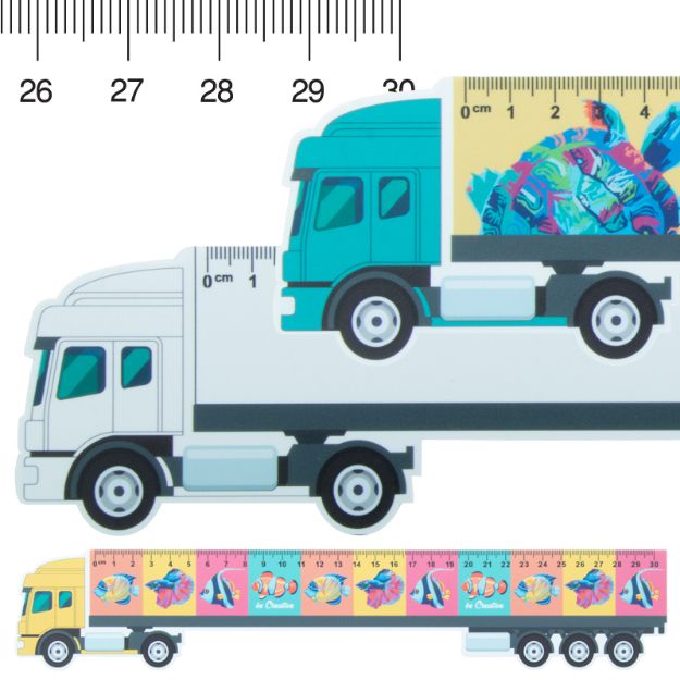 liniaal van 30 cm, vrachtwagen