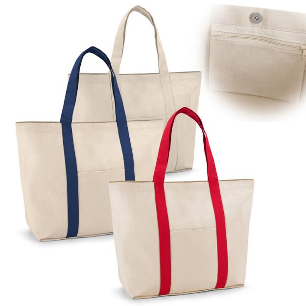 canvas tas met voor en binnen vak ville