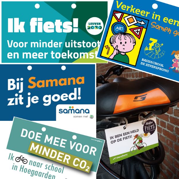 fietsplaatje met 2 boorgaten