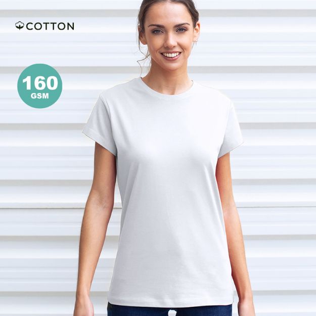 wit dames t-shirt katoen 160 gr seiyo s-xxl