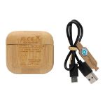 gerecycled plastic en bamboe tws-oordoppen