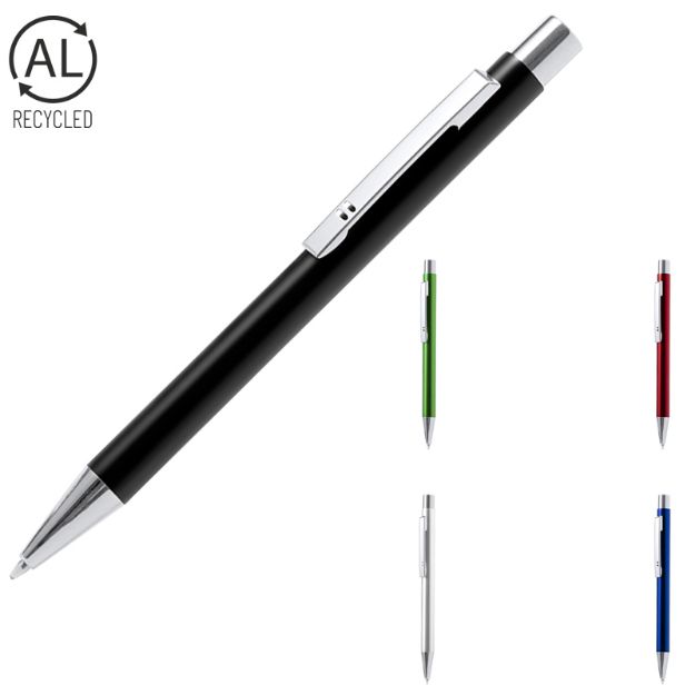 pen recycled aluminium jumbo vulling blauwe inkt