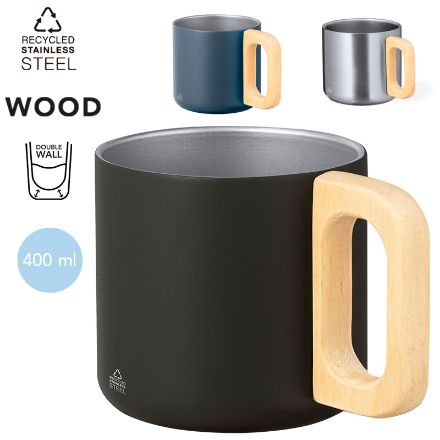 mok recycled rvs en hout garfun 400 ml