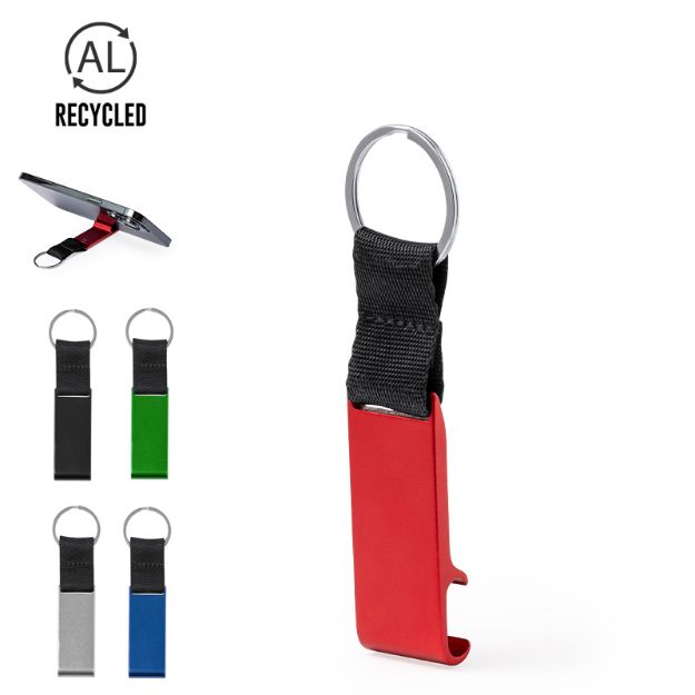 sleutelhanger houder recycled aluminium fique