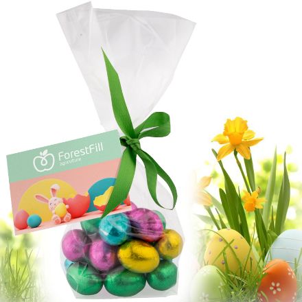 zakje chocolade paaseitjes custom made