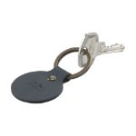 ronde recycled leder sleutelhanger