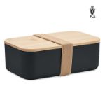 pla maïs lunchdoos met bamboe deksel 1000 ml - zwart