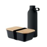 eco cadeauset lunchbox en fles - zwart