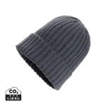 kennedi aware polylana beanie met brede rib - donkergrijs